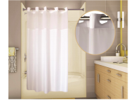 71x74 White, PreHooked Allure Shower Curtains